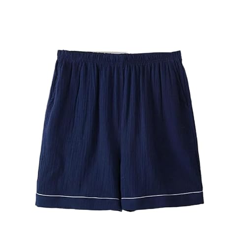 ORDOBO Damen Pyjamahose - Baumwolle Mit Tasche Einfarbig Sommer Lockere Nachtwäsche Große Größe Elastische Taille Hohe Taille Koreanischer Stil Loungewear Blau XL von ORDOBO