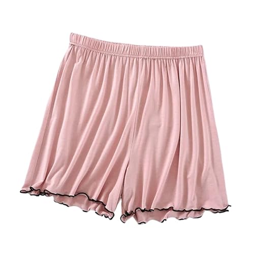 ORDOBO Damen Pyjamahose - Einfarbige Patchwork-Pyjamahose Für Den Sommer Dünn Groß Hohe Taille Homewear Süß Weites Bein Nachtwäsche Kleidung Pink L von ORDOBO