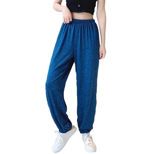 ORDOBO Damen Pyjamahose - Frühling Sommer Baumwolle Einfarbig Plus Size Nachtwäsche Pyjamas Hosen Lässige Hose Mit Weitem Bein Koreanischer Stil Homewear,Blau,5XL von ORDOBO