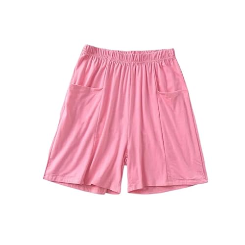 ORDOBO Damen Pyjamahose - Große Baumwolle Lässig Koreanischer Stil Sommer Mit Tasche Nachtwäsche Hohe Taille Einfarbig Weich Leicht Homewear Rosa L von ORDOBO