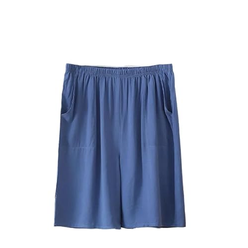 ORDOBO Damen Pyjamahose - Koreanischer Stil Einfarbig Mit Tasche Gerades Bein Pyjamahose Weiche Baumwolle Elastische Taille Hohe Taille Lässige Homewear Blau 1 XXL von ORDOBO