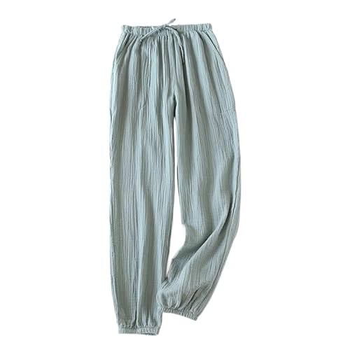 ORDOBO Damen Pyjamahose - Lässige Frühlings-Sommer-Nachtwäsche Elastische Taille Einfarbig Koreanischer Stil Große Größe Mit Tasche Kordelzug Kleidung Grün L von ORDOBO