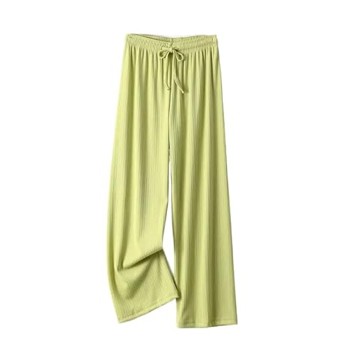 ORDOBO Damen Pyjamahose - Mode Hohe Taille Einfarbig Koreanischen Stil Nachtwäsche Frühling Sommer Breite Bein Hosen Große Größe Weiche Baumwolle Nachtwäsche Grün XL von ORDOBO