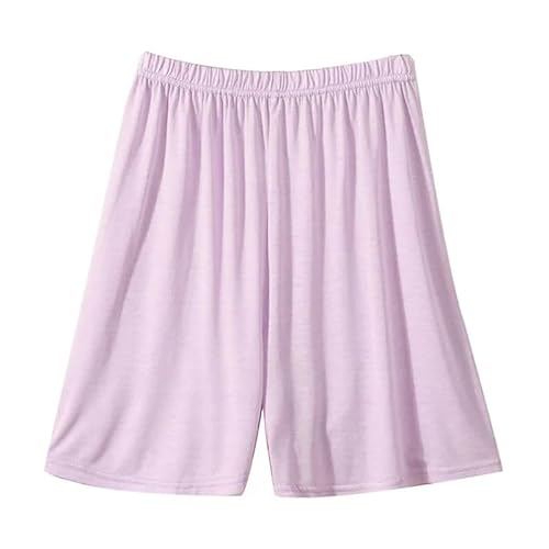 ORDOBO Damen Pyjamahose - Sommermode Große Größe Einfarbig Baumwolle Lässige Nachtwäsche Elastische Taille Hohe Taille Weiche Atmungsaktive Loungewear Lila 3XL von ORDOBO