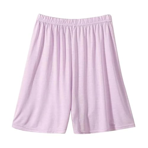 ORDOBO Damen Pyjamahose - Sommermode Große Größe Einfarbig Baumwolle Lässige Nachtwäsche Elastische Taille Hohe Taille Weiche Atmungsaktive Loungewear Lila 7XL von ORDOBO