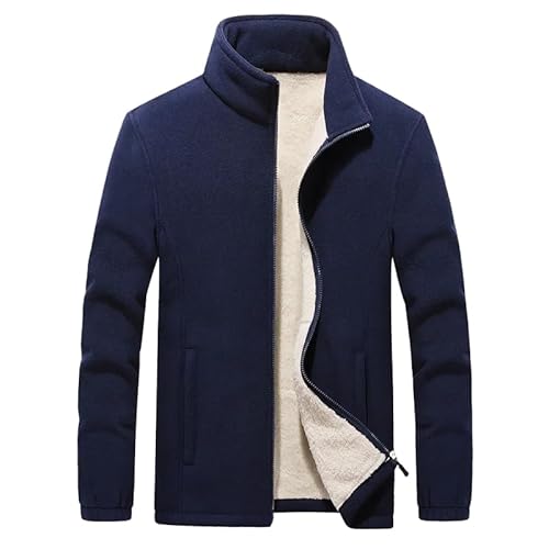 ORDOBO Herren Fleecejacke - Dicke Herrenjacke, Warme Winter-Strickjacke, Übergröße M-9Xl, Lässig, Vintage, Langärmelig, Mit Taschen, Tops, Outdoor-Streetwear, Blau, 9XL von ORDOBO