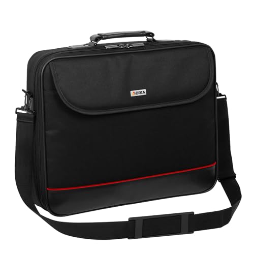 Laptop Tasche passend für 13-13.3 - 14 Zoll Notebook | Umhängetasche Hülle Aktentasche mit verstärkten Schutzrahmen Schultertasche | XS Schwarz von ORIA