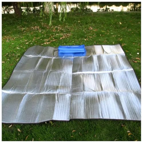 Campingmatte aus Aluminiumfolie, Campingmatte,Schaumstoff-Isomatte for Camping,Faltbare Aluminiumfolien-Isoliermatte,Reflektierende Matte,Zeltmatte(1.8 x 2m) von ORICALCHASM