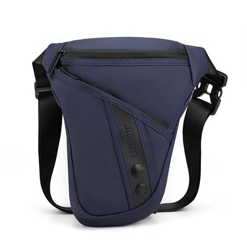 Drop-Leg-Tasche, Drop Leg Bag Herren Nylon wasserdichte Beintasche Motorrad Mehrzweck-Messenger-Schultertaschen Gürtel Hüfttasche Hüfttasche(Blue) von ORICALCHASM