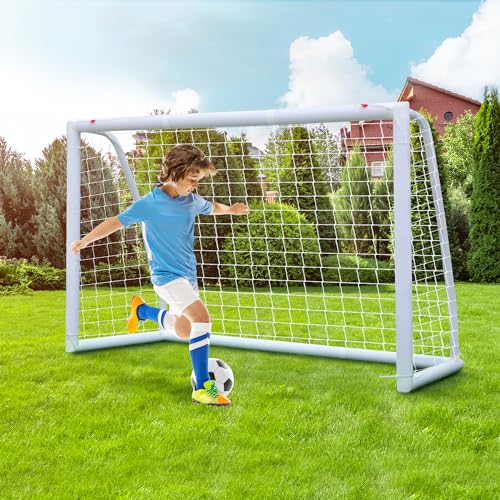 ORIENTOOLS Fußballtor draußen Kinder für den Garten 5ftx4ft, 6ftx4ft für Kinder mit 70mm dickem PVC Fußballnetz für den Garten von ORIENTOOLS