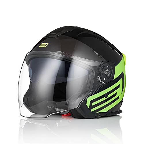 ORIGINE Motorrad Helm Jet Helm Scooter mit Doppelvisier genehmigt ECE 22-06 von ORIGINE