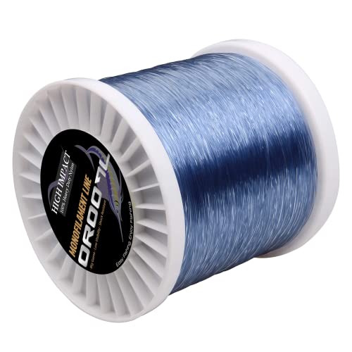 Monofilament Fishing Line 14lb-127lb Mono Fishing Line with Low Memory High Tensile Strength Big Game Nylon Fishing Leader Lines for Saltwater Freshwater Transparent Blue von OROOTL