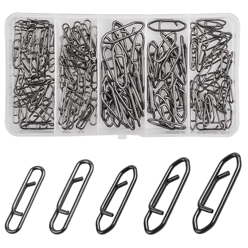 OROOTL Angeln Clips Snaps Quick Change Kit, 100PCS Power Clip Fisch Snap Set Edelstahl Easy Lure Change Connector Süßwasser Salzwasser von OROOTL