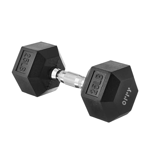 ORRY gummibeschichtete Sechskanthantel – 25 lb. – 11,3 kg – Einhandgewicht für Workout und Training von ORRY