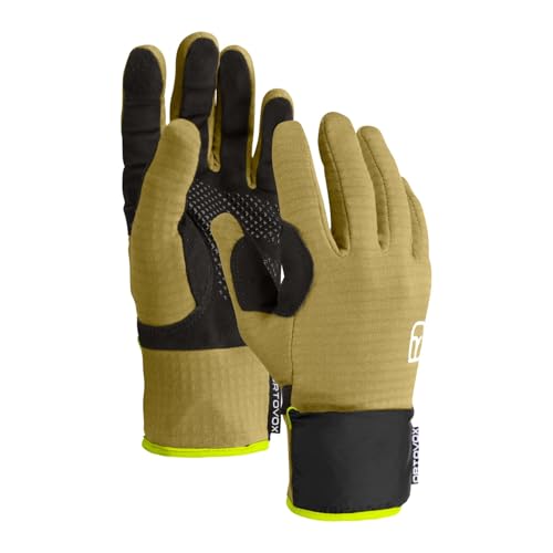 ORTOVOX Fleece Grid Cover Glove M - Leichter, Warmer Fleece-Handschuh mit winddichtem Überzug für Skitouren - GRÜN - Herren - XXL von ORTOVOX