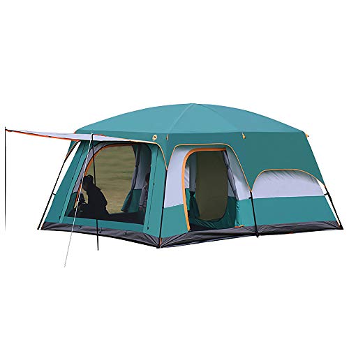 2-Zimmer-Campingzelt, leichte Zelte für Camping, 210T verschlüsseltes Polyester-Zelthaus für Wohnen, Camping, Bergsteigen von ORYFWJ