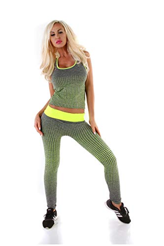 OSAB-Fashion 5561 Damen Sport-Set 2-teilig Jogginganzug Tanktop Joggpants Hose Fitnessanzug von OSAB-Fashion