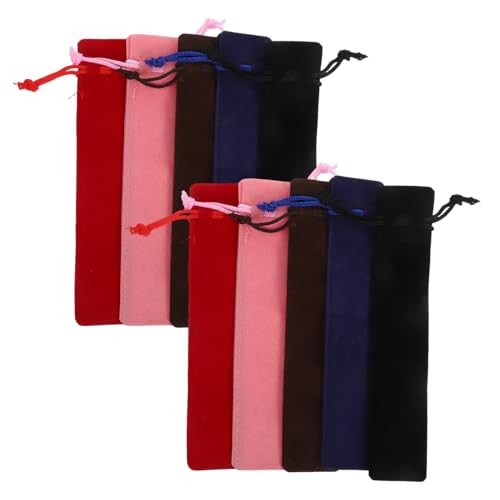 OSALADI 20 Stück Teiliges Velvet Stiftetui mit Kordelzug Doppelseitiges Dickes Plüschmaterial Weiche Federtasche für Füller und Kupferstifte Stifthalter für Schule Büro Studenten von OSALADI