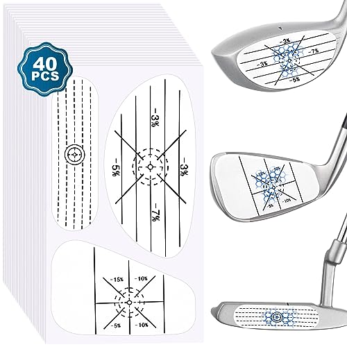 OSDUE Rechtshänder Golf Impact Tape, 120 Stück Golfschläger Schlagaufkleber, Golf Schwungtrainer Trainingshilfen Swing Trainer für Eisen, Holz-Putter, Übungsschwung Trainingshilfe von OSDUE