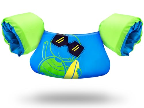 OSHYLE Kinder Schwimmflügel, Cartoon Schwimmende Badeanzug Schwimmtraining Jacke Schwimmflügel mit Sicherheitsschnalle für Jungen Mädchen (Turtle) von OSHYLE
