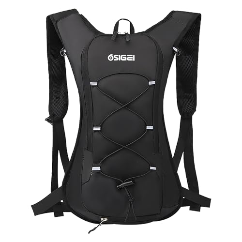 OSIGEI Fahrradrucksack Ultraleicht Fahrrad Rucksäcke mit Helmnetz Trinkrucksack Wasserdicht Rucksäcke für Wandern Klettern, Fahrradfahren, Laufsport, Camping Sportrucksack Ultraleicht Fahrrad Rücksack von OSIGEI