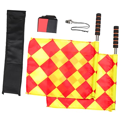 OSOLADY 1 Set Soccer Refere Flag Set Football Refere Flags Schiedsrichter Pfeife Und Feinkarten Fußball -Schiedsrichter Flags von OSOLADY