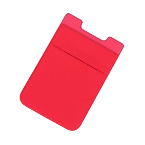 OSOLADY 2 Stück Selbstklebende Doppellagige Handy Tasche aus Elastischem Langlebigem Material Schlanker Phone Back Pocket Kartenhalter für Kreditkarten und Ausweise Rot von OSOLADY