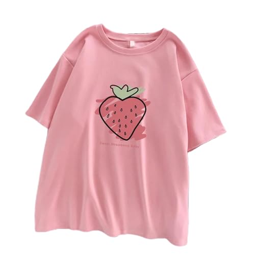 OTBEHUWJ T-Shirts für Damen Plus Fett Kurzärmelige Damen T-Shirt Lose Pflanzenbuchstaben Baumwolle Bequeme Tops-Xmtx07179-5Xl von OTBEHUWJ