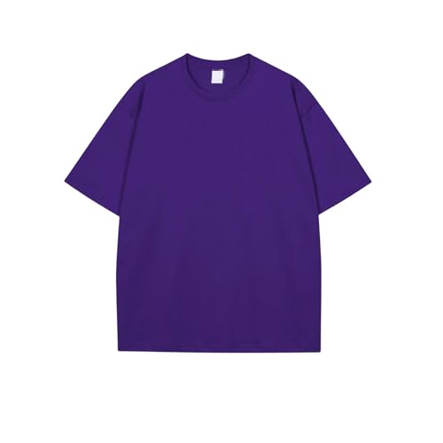 OTBEHUWJ T-Shirts für Damen Übergroße T-Shirts Für Frauen Unisex Lässig T-Shirts Top-T-Shirt-Kleidung-Dunkelviolett-XXL von OTBEHUWJ