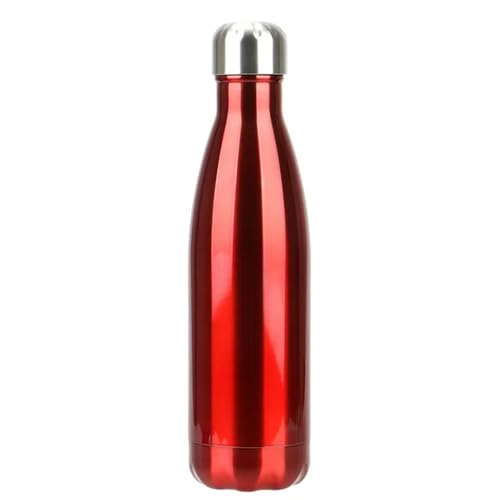 OTBEHUWJ Tasse Doppelwandvakuumflasche Wasser Edelstahlwasserflasche Für Sportflaschen Büro Reise Tasse-500 Ml-Rot von OTBEHUWJ