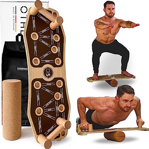 OTHERSPORTS Sportboard - Trainingsgeräte für zuhause – Home Gym Equipment für ein ideales Training zuhause Balance Board BrownGrip mit Bag von OTHERSPORTS