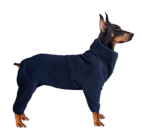 OTMYIGO Hunde-Ganzkörpermantel, Warmer Ganzkörper-Hundemantel, gemütlicher Polar-Fleece-Mantel für Hunde, Haustier-Hundekleidung für große, kleine, mittelgroße Rassen,Blau,XL von OTMYIGO