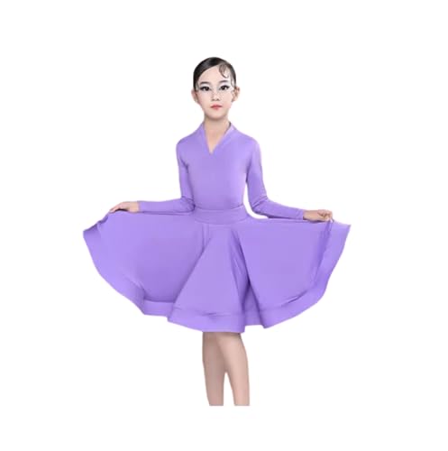 OTMYIGO Mädchen Latin Dance Kleid für Gesellschaftstanz Rumba Samba Wettbewerb Tanzkostüm Kind Karneval Jazz Dancewear,A10,160 von OTMYIGO