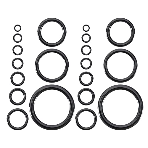 40 Stück Angelrutenführung Rutenring Set, Angelrute Ring aus Keramik 10 Größen 4,8mm-29,9mm Außendurchmesser Reparaturzubehör Schwarz von OTOTEC