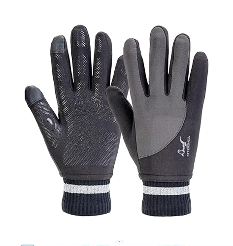 OTTERSHELL Warme Handschuhe für den Winter, wasserdicht, atmungsaktiv, mit Touchscreen, für alle Outdoor-Aktivitäten, Laufen, Radfahren, Wandern, kaltes Wetter. (Grau Schwarz, XL) von OTTERSHELL