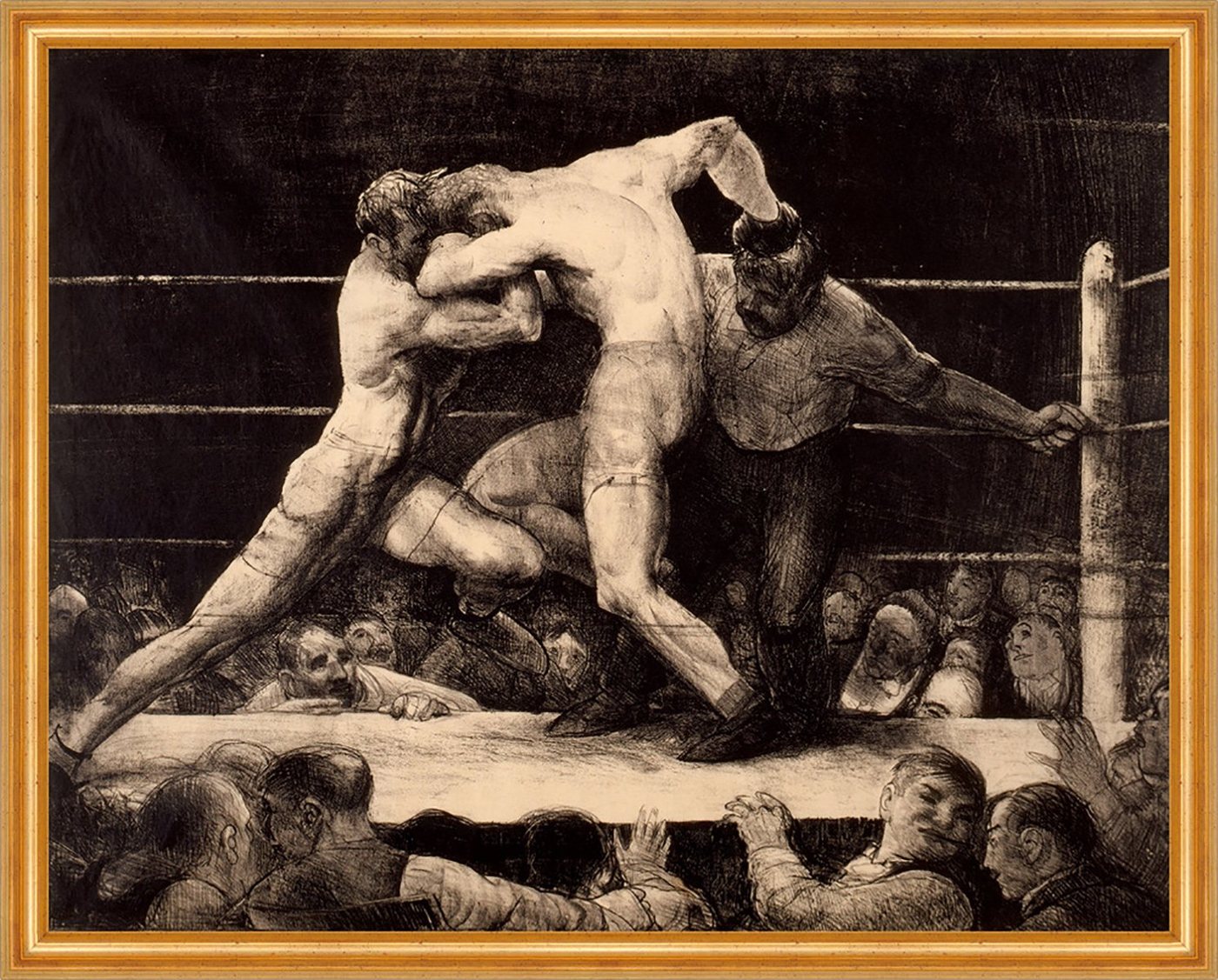 Kunstdruck A Stag at Sharkeys George Wesley Bellows Kämpfen Ring Boxen Sport B A1, (1 St) von OTTO