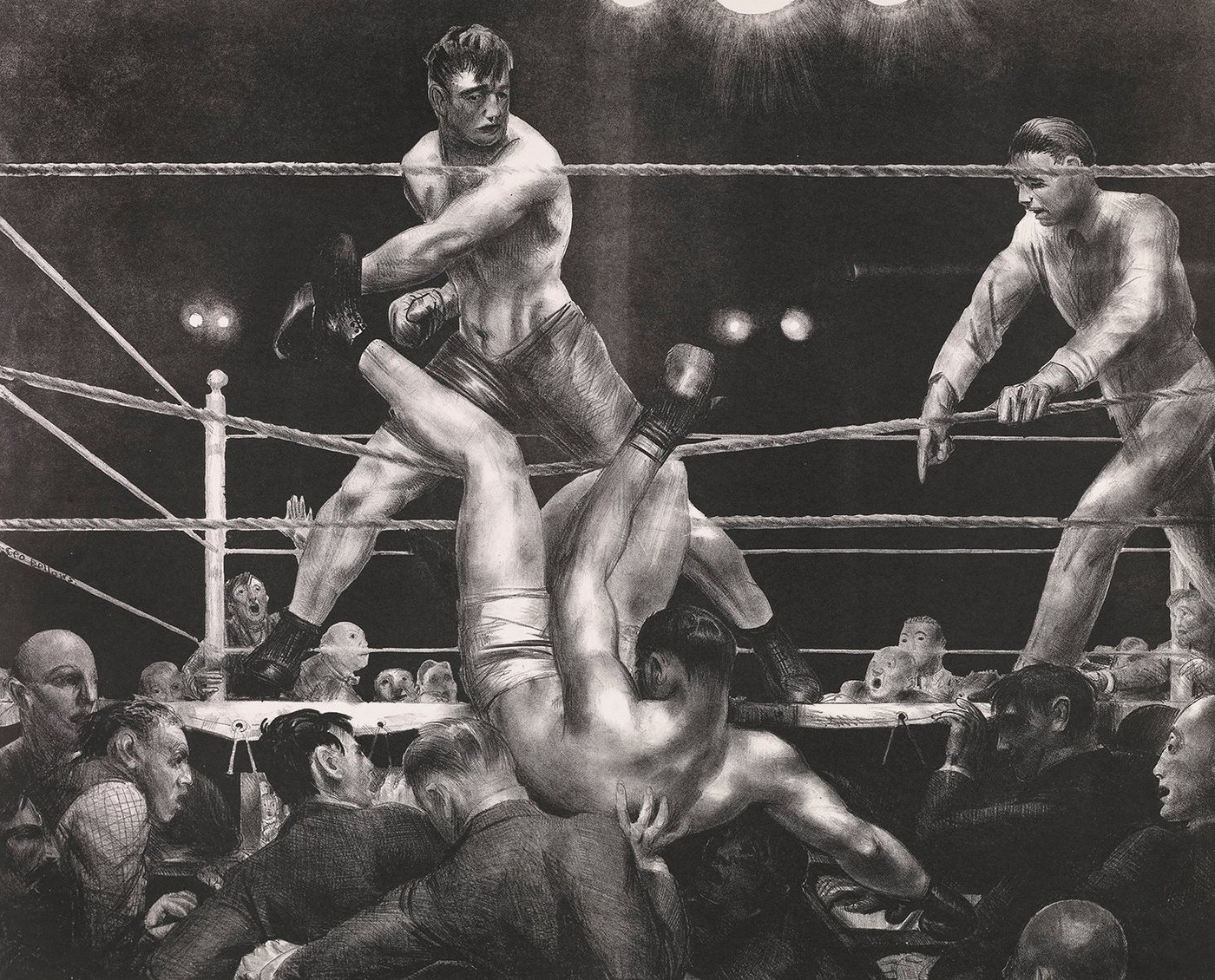 Kunstdruck Dempsey and Firpo George Wesley Bellows Boxen Sport Ring Kampf Männer, (1 St) von OTTO
