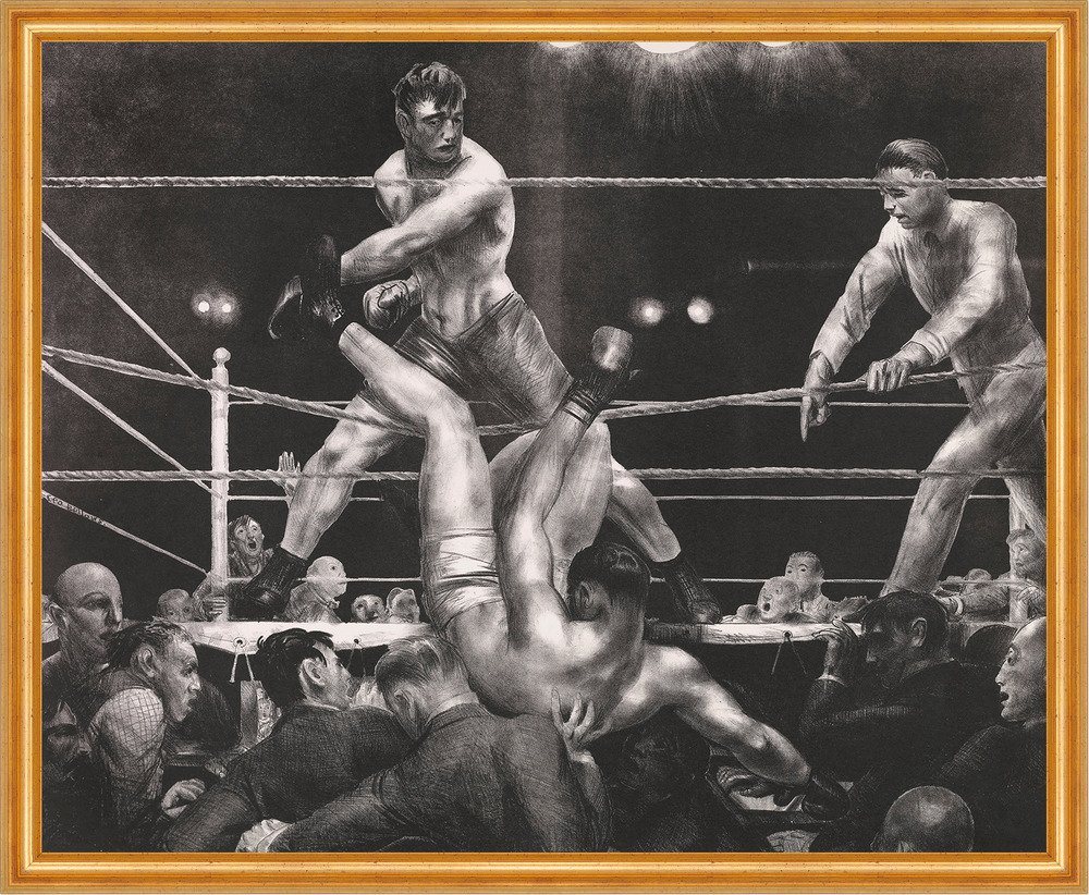 Kunstdruck Dempsey and Firpo George Wesley Bellows Boxen Sport Ring Kampf Männer, (1 St) von OTTO