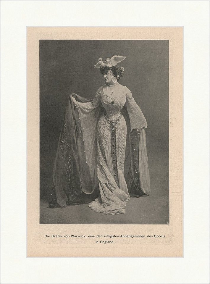 Kunstdruck Die Gräfin von Warwick England Adel Sport Fan Kleider Mode F_Vintage 0, (1 St) von OTTO