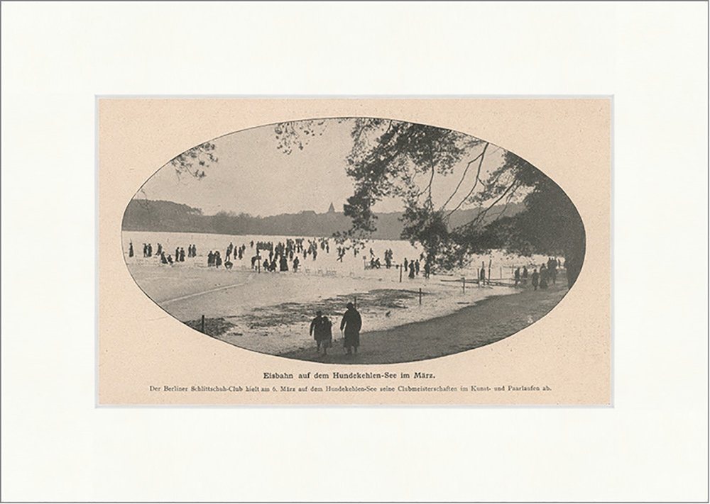 Kunstdruck Eisbahn auf dem Hundekehlen-See im März Berlin Schlittschuh F_Vintage, (1 St) von OTTO