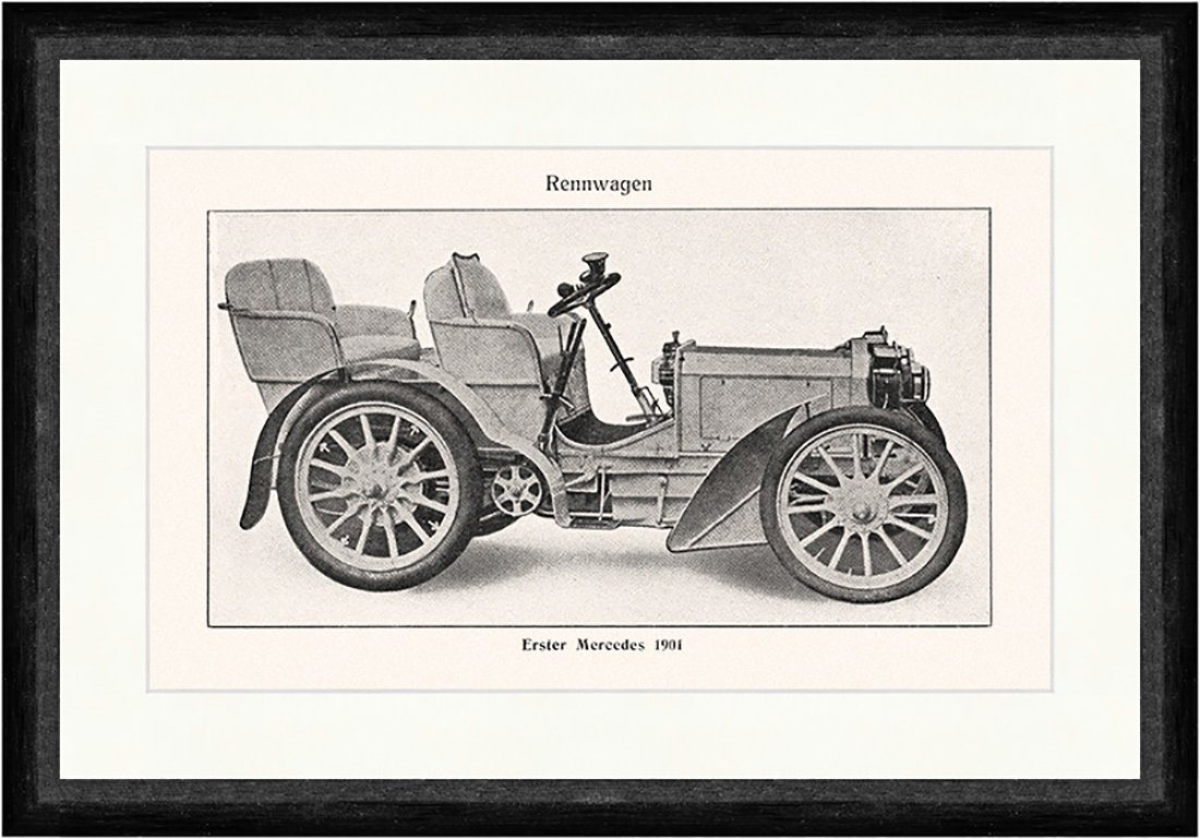 Kunstdruck Erster Mercedes 1901 Rennwagen Speichenrad Phaeton Faks Sport 012, (1 St) von OTTO