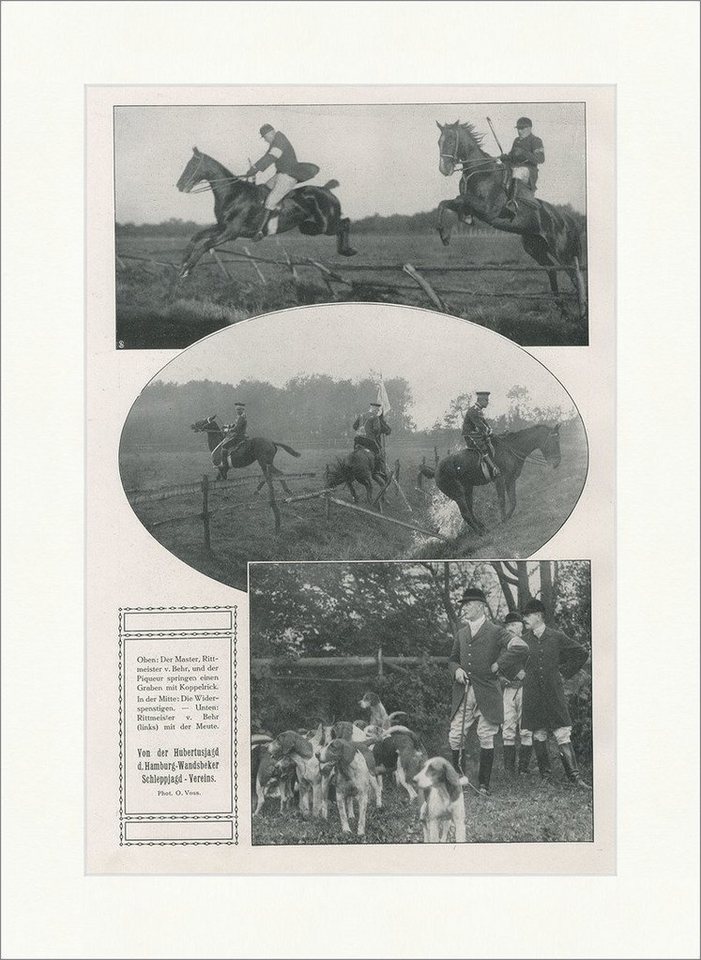 Kunstdruck Hubertusjagd des Hamburg Wandsbeker Schleppjagd Vereins Pferde Faksimi, (1 St) von OTTO