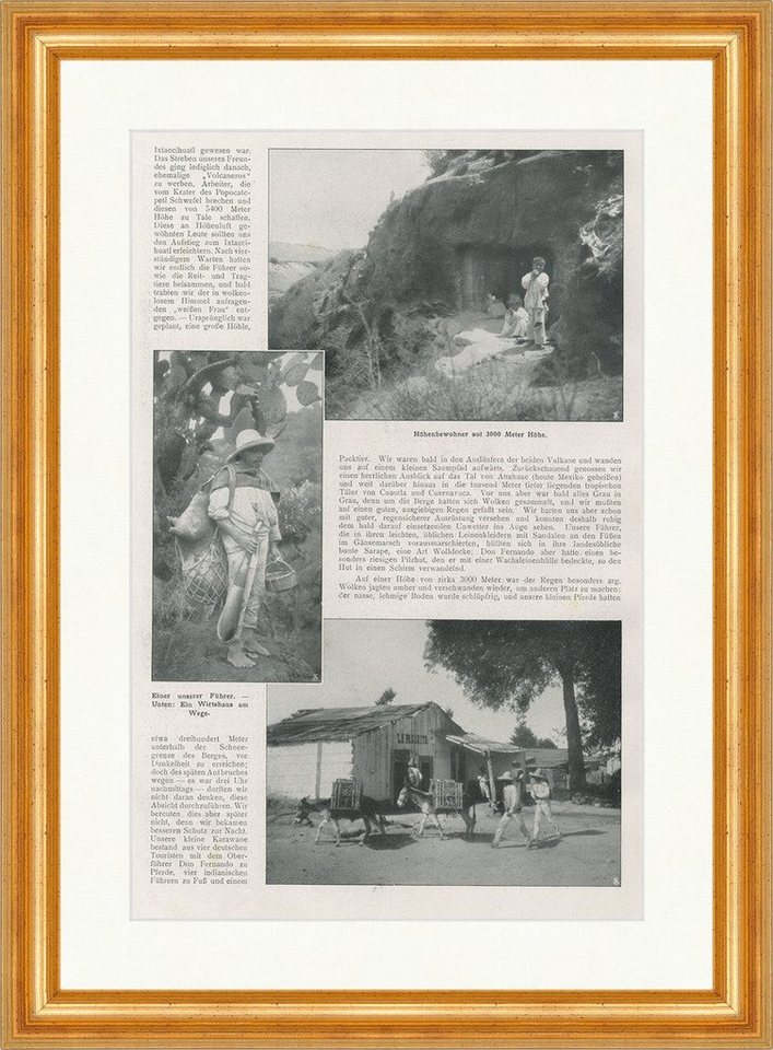 Kunstdruck Ixtaccihuatl Mexico Vulkan Bewohner Wirtshaus Esel Berg Faksimile SP 4, (1 St) von OTTO