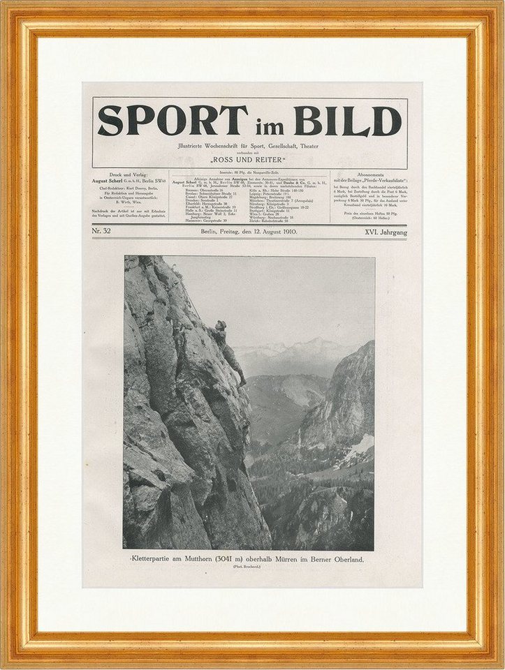 Kunstdruck Kletterpartie am Mutthorn Mürren Berner Oberland Faksimile SP 109 Gera, (1 St) von OTTO