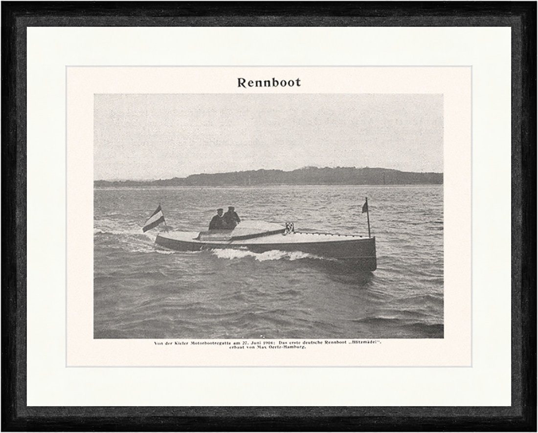 Kunstdruck Rennboot Blitzmädel Kieler Regatta 1904 Braunbeck Foto Faks Sport 239, (1 St) von OTTO