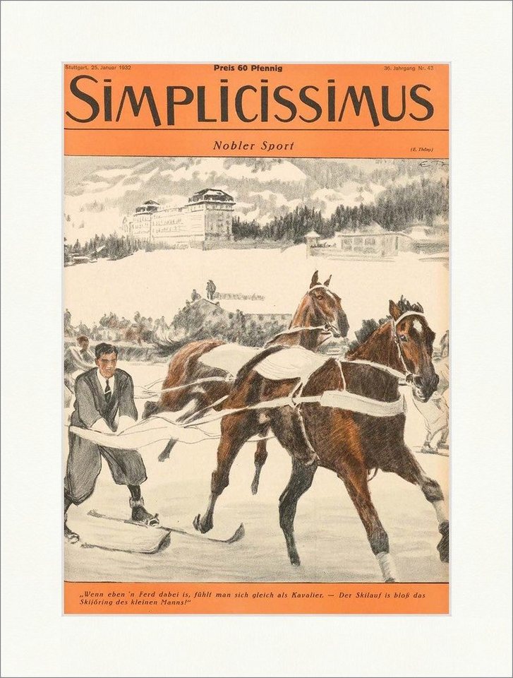 Kunstdruck Titelseite der Nummer 43 von 1932 Eduard Thöny Sport Pferd Simplicissi, (1 St) von OTTO