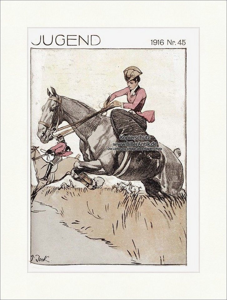 Kunstdruck Titelseite der Nummer 45 von 1916 Angelo Jank Reitsport Pferd Zügel Ju, (1 St) von OTTO