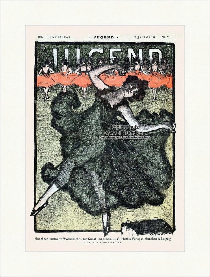 Kunstdruck Titelseite der Nummer 7 von 1897 Oscar Graf Frau Tanz Kleid Hirth Juge, (1 St) von OTTO