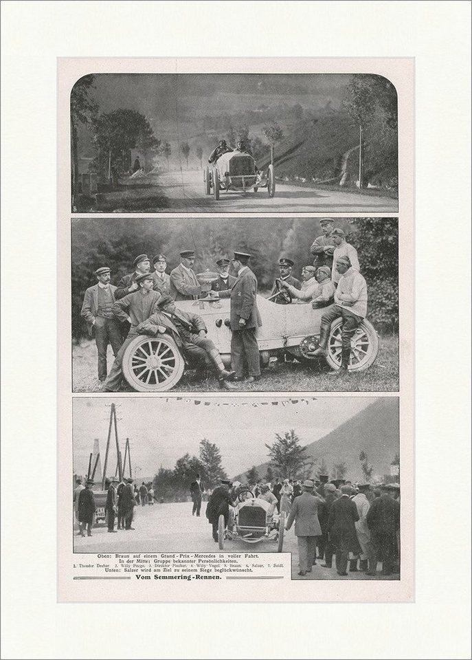 Kunstdruck Vom Semmering-Rennen 1909 Autorennen Sieger Männer Mercedes F_Vintage, (1 St) von OTTO