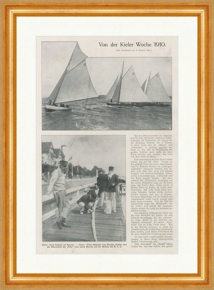 Kunstdruck Von der Kieler Woche 1910 10 m Yachten Prinz Heinrich Faksimile SP 028, (1 St) von OTTO